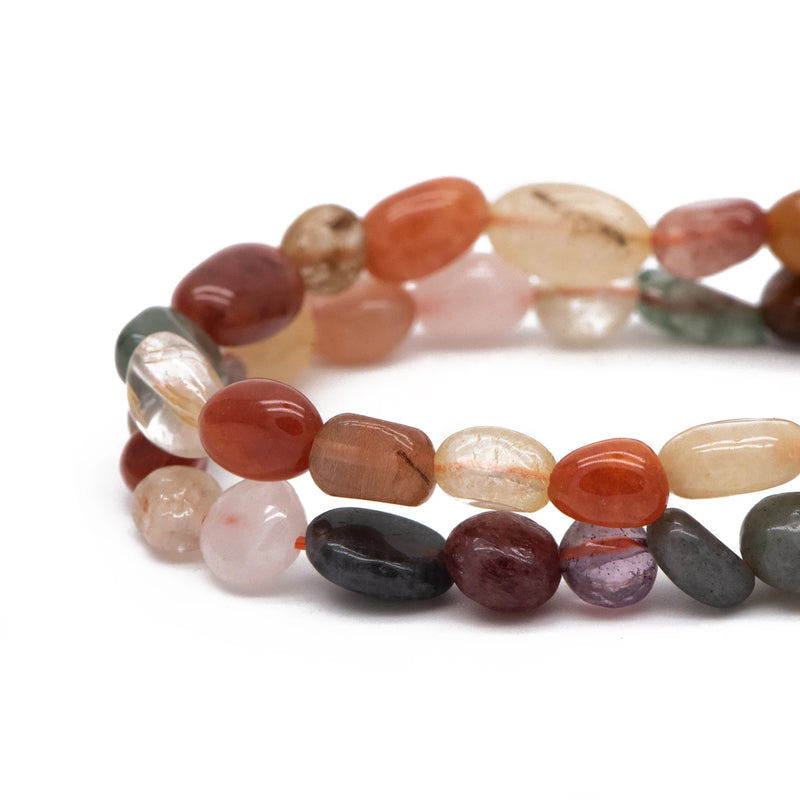 Rainbow Acicular Rutile Quartz Nugget Beads 6-8mm