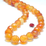 Natural Rainbow Agate Faceted Beads Orange Red Gemstone Bracelet Necklace DIY