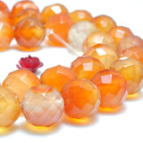 Natural Rainbow Agate Faceted Beads Orange Red Gemstone Bracelet Necklace DIY