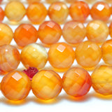 Natural Rainbow Agate Faceted Beads Orange Red Gemstone Bracelet Necklace DIY