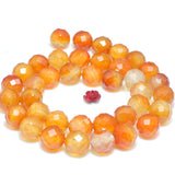 Natural Rainbow Agate Faceted Beads Orange Red Gemstone Bracelet Necklace DIY