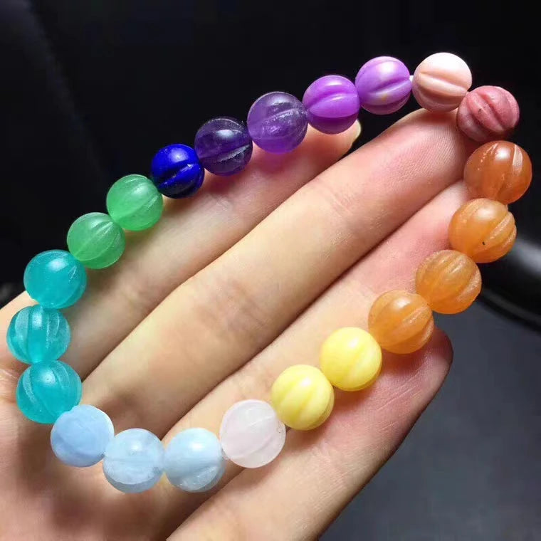 Mixed Lapis Amazonite Rose Quartz Amethyst Round Beads Bracelet 8mm