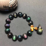 Rainbow Eye Crystal Round Gourd Bracelet Charms Men Women Couple Bangle