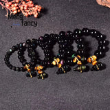 Rainbow Eye Crystal Round Gourd Bracelet Charms Men Women Couple Bangle