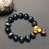 Rainbow Eye Crystal Round Gourd Bracelet Charms Men Women Couple Bangle