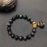 Rainbow Eye Crystal Round Gourd Bracelet Charms Men Women Couple Bangle