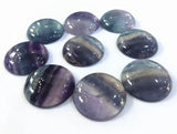 2pcs 25mm Round Natural Rainbow Fluorite Cabochon Gemstone Beads