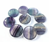 2pcs 25mm Round Natural Rainbow Fluorite Cabochon Gemstone Beads