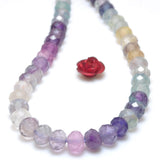 Rainbow Fluorite Faceted Rondelle Beads Semi Precious Stone