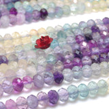 Rainbow Fluorite Faceted Rondelle Beads Semi Precious Stone