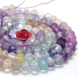 Rainbow Fluorite Faceted Rondelle Beads Semi Precious Stone