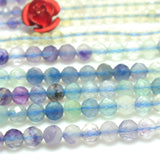 Rainbow Fluorite Faceted Round Loose Beads Semi Precious Stones