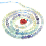 Rainbow Fluorite Faceted Round Loose Beads Semi Precious Stones