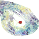 Rainbow Fluorite Faceted Round Loose Beads Semi Precious Stones