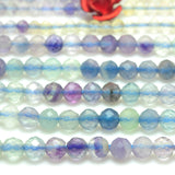 Rainbow Fluorite Faceted Round Loose Beads Semi Precious Stones