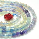 Rainbow Fluorite Faceted Round Loose Beads Semi Precious Stones