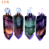 Rainbow Fluorite Hexagon Prism Perfume Bottle Pendant Chakra Crystal