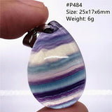 Rainbow Fluorite Quartz Pendant Jewelry for Men Women Luck Gift Crystal Stone