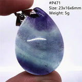 Rainbow Fluorite Quartz Pendant Jewelry for Men Women Luck Gift Crystal Stone