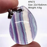 Rainbow Fluorite Quartz Pendant Jewelry for Men Women Luck Gift Crystal Stone