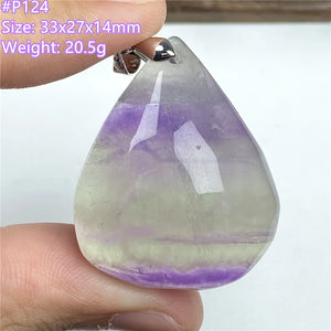 Rainbow Fluorite Stone Pendant Jewelry Healing Beauty Luck Gift Crystal
