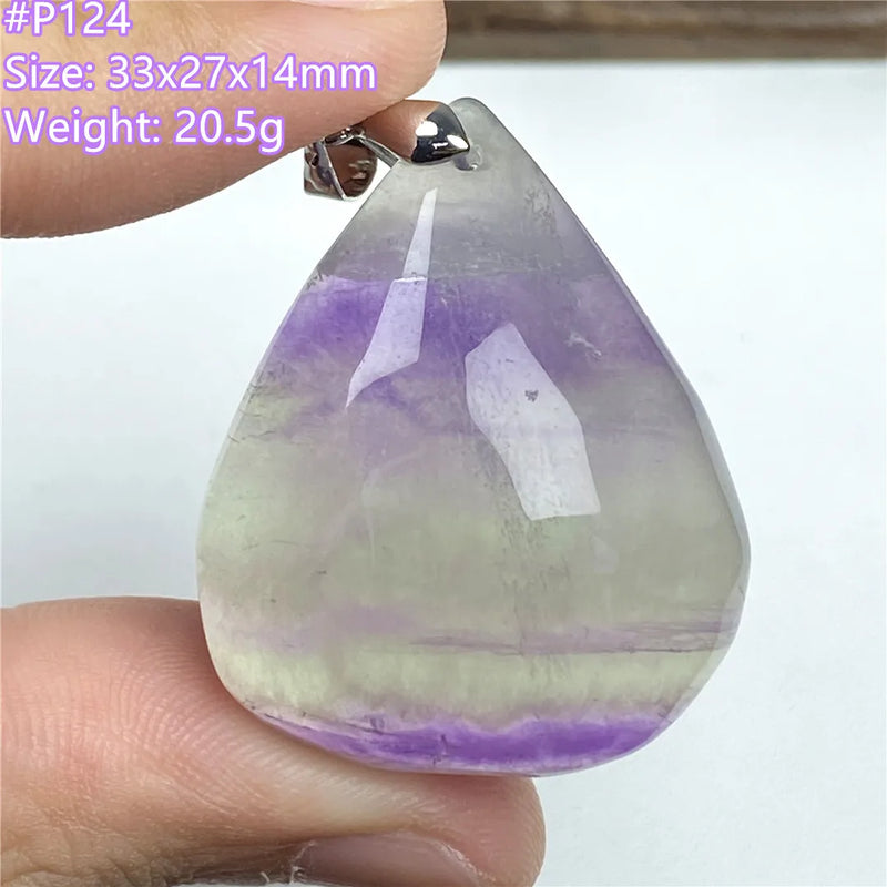 Rainbow Fluorite Stone Pendant Jewelry Healing Beauty Luck Gift Crystal