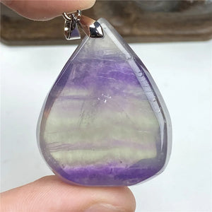 Rainbow Fluorite Stone Pendant Jewelry Healing Beauty Luck Gift Crystal