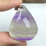Rainbow Fluorite Stone Pendant Jewelry Healing Beauty Luck Gift Crystal