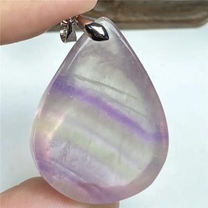 Rainbow Fluorite Stone Pendant for Healing Beauty Luck Gift