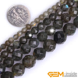 Rainbow Labradorite Round Faceted Bead 15 inch Strand