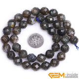Rainbow Labradorite Round Faceted Bead 15 inch Strand