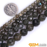 Rainbow Labradorite Round Faceted Bead 15 inch Strand