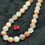Rainbow Moonstone Diamond Faceted Round Beads