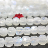 Rainbow Moonstone Faceted Cube Beads for Jewelry Making