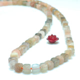 Rainbow Moonstone Faceted Cube Loose Beads Bracelet Necklace