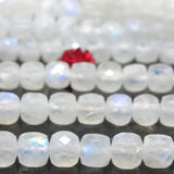 Rainbow Moonstone Faceted Cube Beads for Jewelry Making