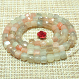 Rainbow Moonstone Cube Beads for Jewelry Making