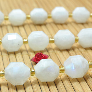 Natural Rainbow Moonstone Faceted Double Terminated Point Loose Beads