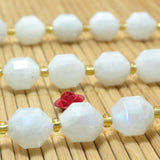 Natural Rainbow Moonstone Faceted Double Terminated Point Loose Beads