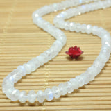 Rainbow Moonstone Faceted Rondelle Loose Beads Gemstone Bracelet Necklace
