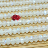 Rainbow Moonstone Faceted Rondelle Loose Beads Gemstone Bracelet Necklace