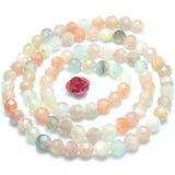 Rainbow Moonstone Faceted Round Loose Beads Gemstone Bracelet Necklace