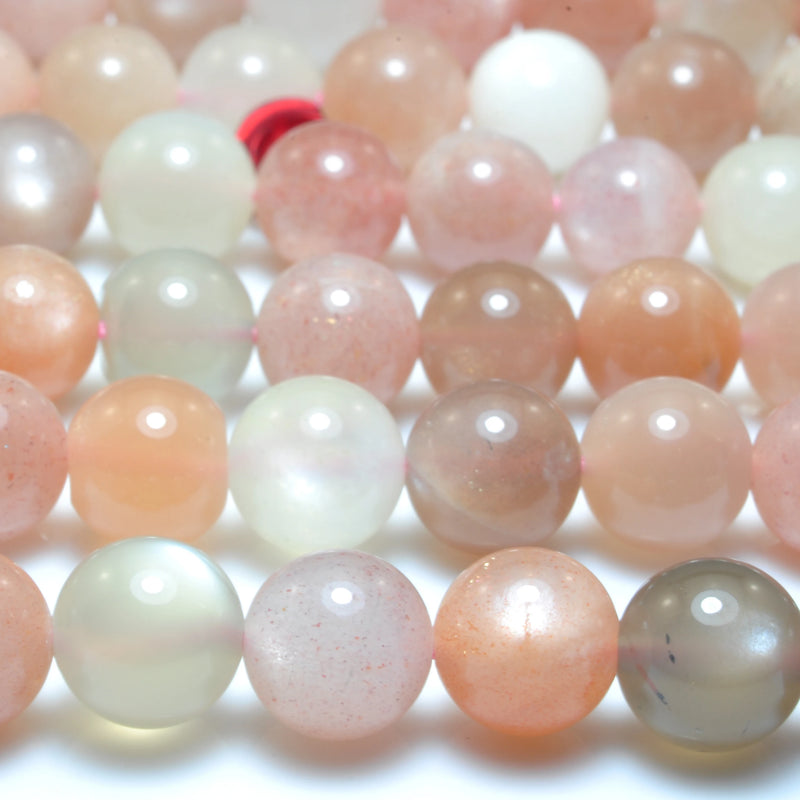Moonstone Smooth Round Loose Beads Gemstone Semi Precious Stones