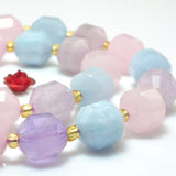 Natural Rainbow Quartz Crystal Double Terminated Point Beads Gemstone