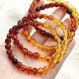 7mm Natural Rainbow Amber Bracelet Women Healing Stretch Jewelry