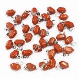 Rainbow Stone Hexagonal Pillar Necklace Pendants DIY Jewelry Making 30Pcs