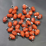 Rainbow Stone Hexagonal Pillar Necklace Pendants DIY Jewelry Making 30Pcs