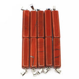 Red Jade Cuboid Pendant Charms for Jewelry Making 10PCs