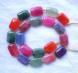 Rainbow Veins Agate Rectangle Beads 13*18mm