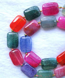 Rainbow Veins Agate Rectangle Beads 13*18mm